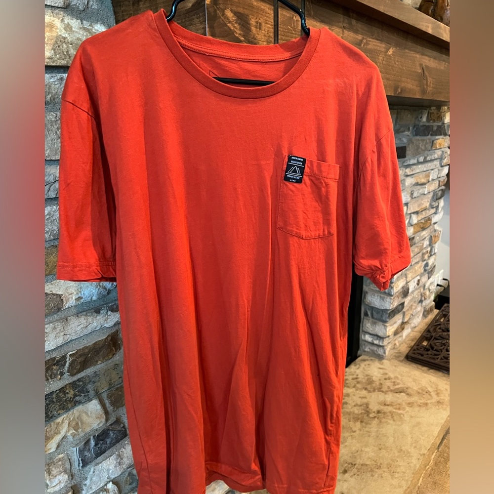 Mens “Armada” ski brand orange short sleeved t-shirt